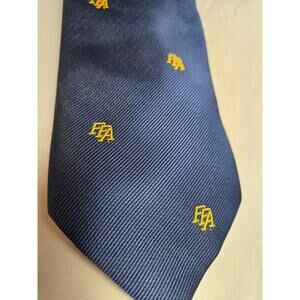 FFA Tie Future Farmers of America Necktie All Over Logo Blue Gold Polyester